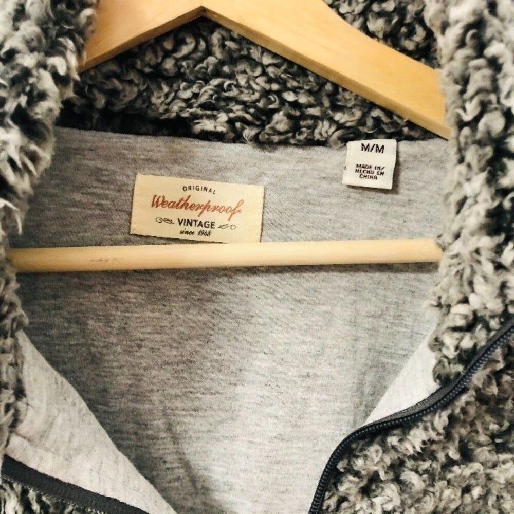 SHERPA M GREY ZIP UP JACKET - Picture 3 of 3